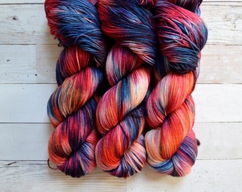 hand dyed yarn | fingering weight yarn | Yarn | Superwash | Speckled Yarn | fingering yarn | Sock Yarn | multi colored | Meadow of Flowers