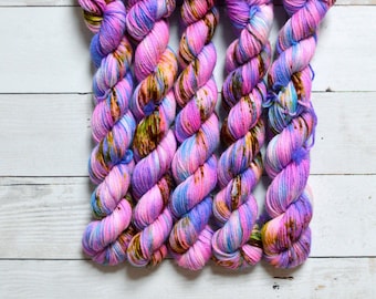 hand dyed yarn | Mini Skein | fingering weight | Yarn | Superwash | Speckled Yarn | fingering | Sock Yarn | multi colored | Dance Party