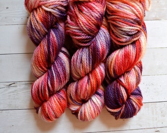 hand dyed yarn | bulky weight yarn | speckled yarn | bulky yarn | speckles | Sweater Yarn | 100% SWM |multi | Sarah