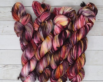 Sangria Hand-Dyed Speckled Yarn | Superwash Merino Nylon Fingering