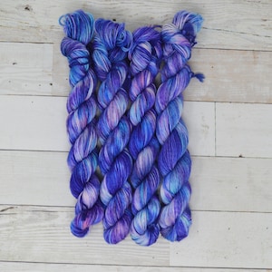 hand dyed yarn | Mini Skein | fingering weight | Yarn | Superwash | fingering | Sock Yarn | multi colored | Northern Lights