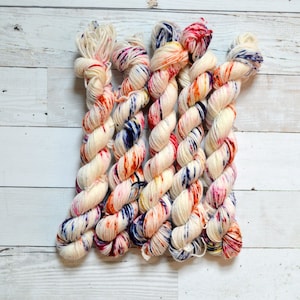 hand dyed yarn | Mini Skein | fingering weight | Yarn | Superwash | Speckled Yarn | fingering | Sock Yarn | multi colored | S Sarah
