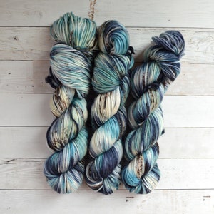 hand dyed yarn | dk weight yarn | dk yarn | 100% Superwash merino | merino wool | Sweater Yarn | speckles | multi colored | Inner Harbor