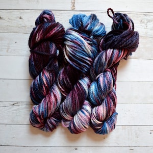 hand dyed yarn | bulky weight yarn | speckled yarn | bulky yarn | speckles | Sweater Yarn | 100% SWM |multi | Arctic Bliss