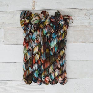 hand dyed yarn | Mini Skein | fingering weight | Yarn | Superwash | Speckled Yarn | fingering | Sock Yarn | multi colored | Backwoods