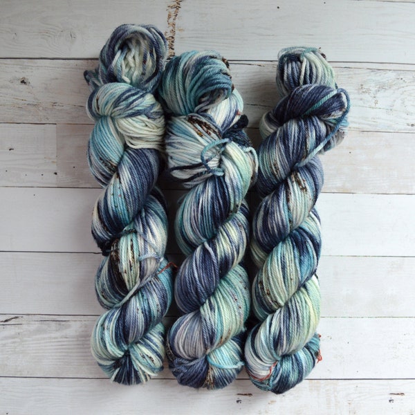 Aubs Worsted | hand dyed yarn | handdyed yarn | hand dyed worsted yarn | worsted yarn | worsted weight | Speckled Yarn | Inner Harbor
