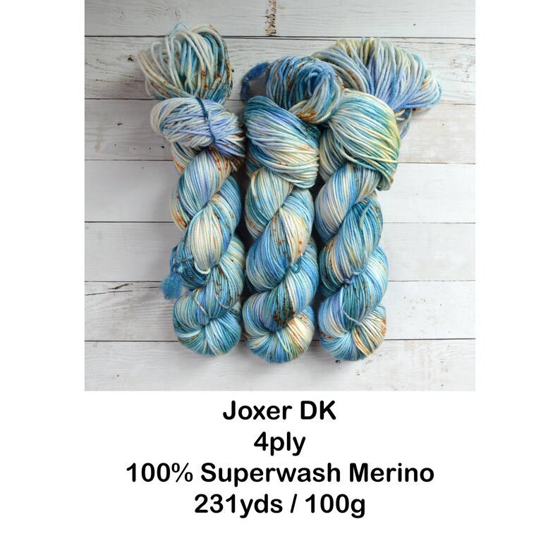 hand dyed yarn dk weight yarn dk yarn 100% Superwash merino merino wool Sweater Yarn speckles multi colored Beach Vibes image 4