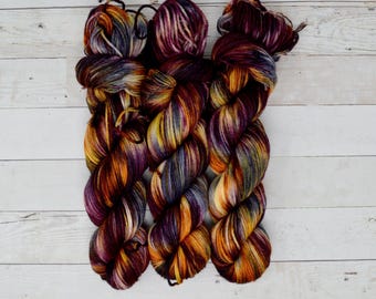 Hand Dyed Worsted Yarn: 100% Superwash Merino Wool, 'Plentiful Bounty'