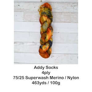 hand dyed yarn fingering weight yarn Yarn Superwash Speckled Yarn fingering yarn Sock Yarn multi colored Hello Pumpkin image 3