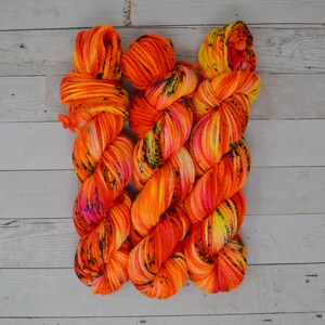 hand dyed yarn | bulky weight yarn | speckled yarn | bulky yarn | speckles | Sweater Yarn | 100% SWM |multi | Happy Dance