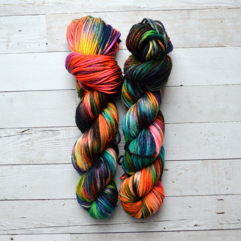 Happy Hour hand dyed yarn hand dyed worsted yarn handdyed yarn worsted weight worsted yarn Aubs Worsted