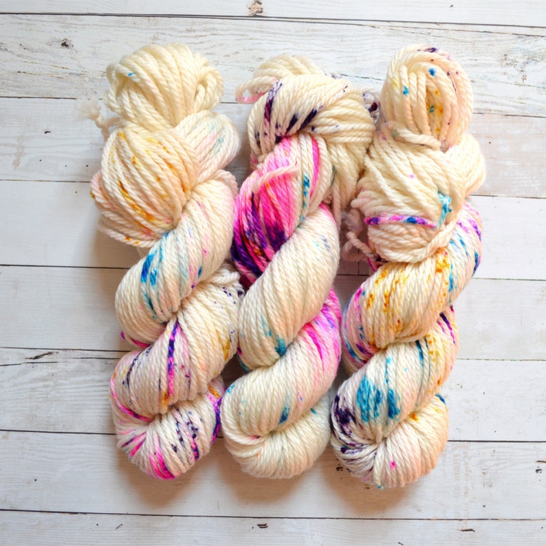 Hand Dyed Yarn Bulky Weight Yarn Speckled Yarn Bulky Etsy