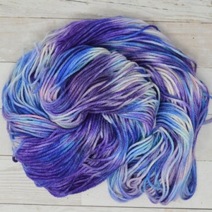 hand dyed yarn worsted weight yarn worsted yarn Sweater Yarn multi colored yarn Blue Northern Lights image 2