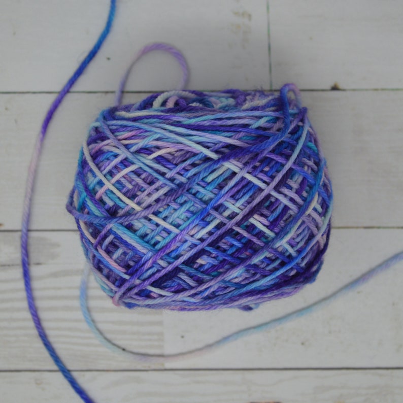 hand dyed yarn worsted weight yarn worsted yarn Sweater Yarn multi colored yarn Blue Northern Lights image 5