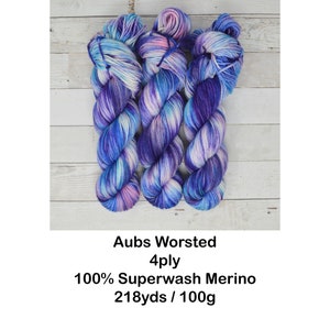 hand dyed yarn worsted weight yarn worsted yarn Sweater Yarn multi colored yarn Blue Northern Lights image 7