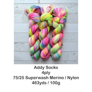 hand dyed yarn fingering weight yarn Yarn Superwash Speckled Yarn fingering yarn Sock Yarn multi colored Unicorn Barf image 6