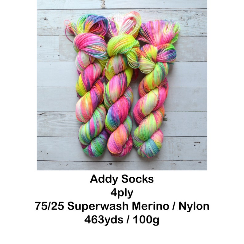 hand dyed yarn fingering weight yarn Yarn Superwash Speckled Yarn fingering yarn Sock Yarn multi colored Unicorn Barf image 6