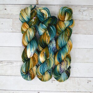 hand dyed yarn | fingering weight yarn | Yarn | Superwash | Speckled Yarn | fingering yarn |  Sock Yarn | multi colored | Hidden Treasures