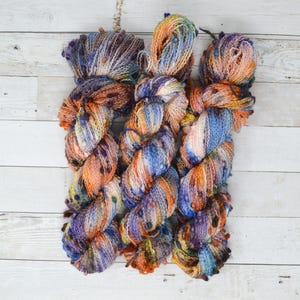 Mandy Slub | hand dyed yarn | fingering weight yarn | Yarn | Speckled Yarn | fingering yarn | Sock Yarn | multi colored | Peace of Mind