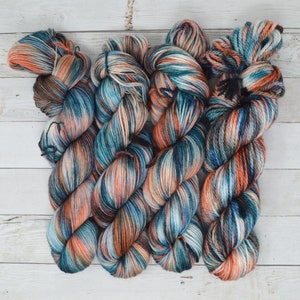 hand dyed yarn | fingering weight yarn | Yarn | Superwash | Speckled Yarn | fingering yarn |  Sock Yarn | multi colored | Vintage