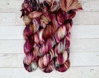 Hand Dyed Speckled Worsted Yarn | Passionate Purple Superwash Merino