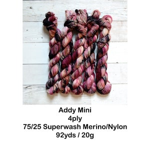 hand dyed yarn Mini Skein fingering weight Yarn Superwash Speckled Yarn fingering Sock Yarn multi colored Passionate Purple image 2