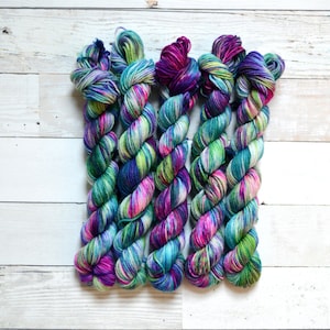 hand dyed yarn | Mini Skein | fingering weight | Yarn | Superwash | Speckled Yarn | fingering | Sock Yarn | multi colored | Butterfly Effect