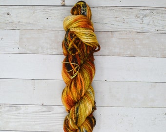 hand dyed yarn | bulky weight yarn | speckled yarn | bulky yarn | speckles | Sweater Yarn | 100% SWM |multi | Hello Pumpkin