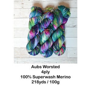 Aubs Worsted hand dyed yarn handdyed yarn hand dyed worsted yarn worsted yarn worsted weight Variegated Yarn Butterfly Effect image 2