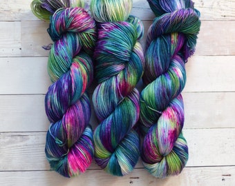 hand dyed yarn | fingering weight yarn | Speckled Yarn | Yarn | Superwash | fingering yarn | Sock Yarn | multi colored | Butterfly Effect