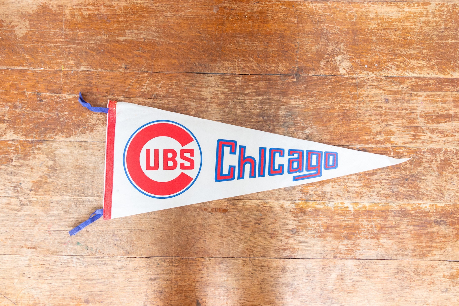 Chicago Cubs Baseball Pennant Vintage Sports Wall Decor Etsy