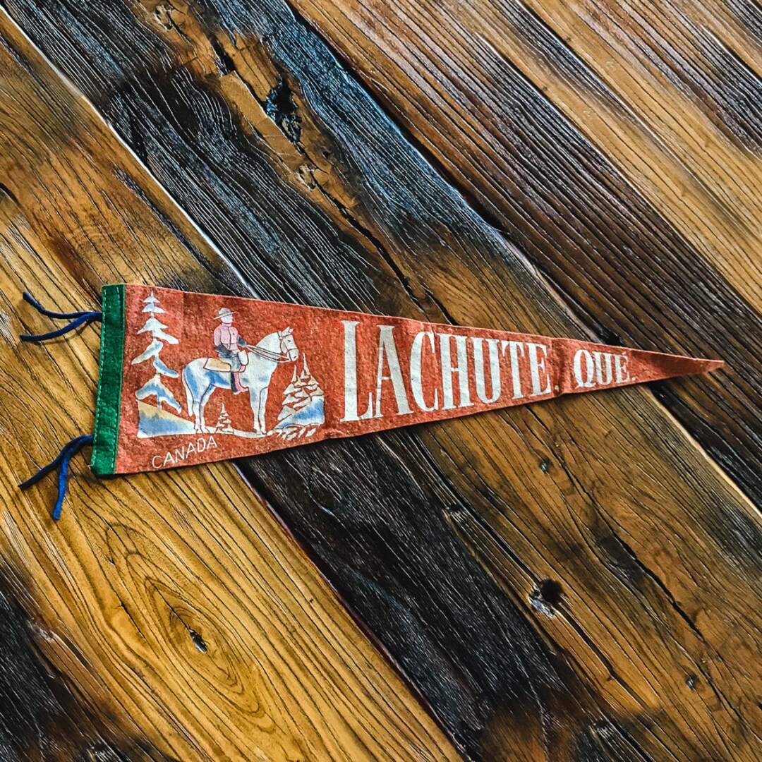 Lachute Quebec Canada Vintage Red Felt Pennant Etsy