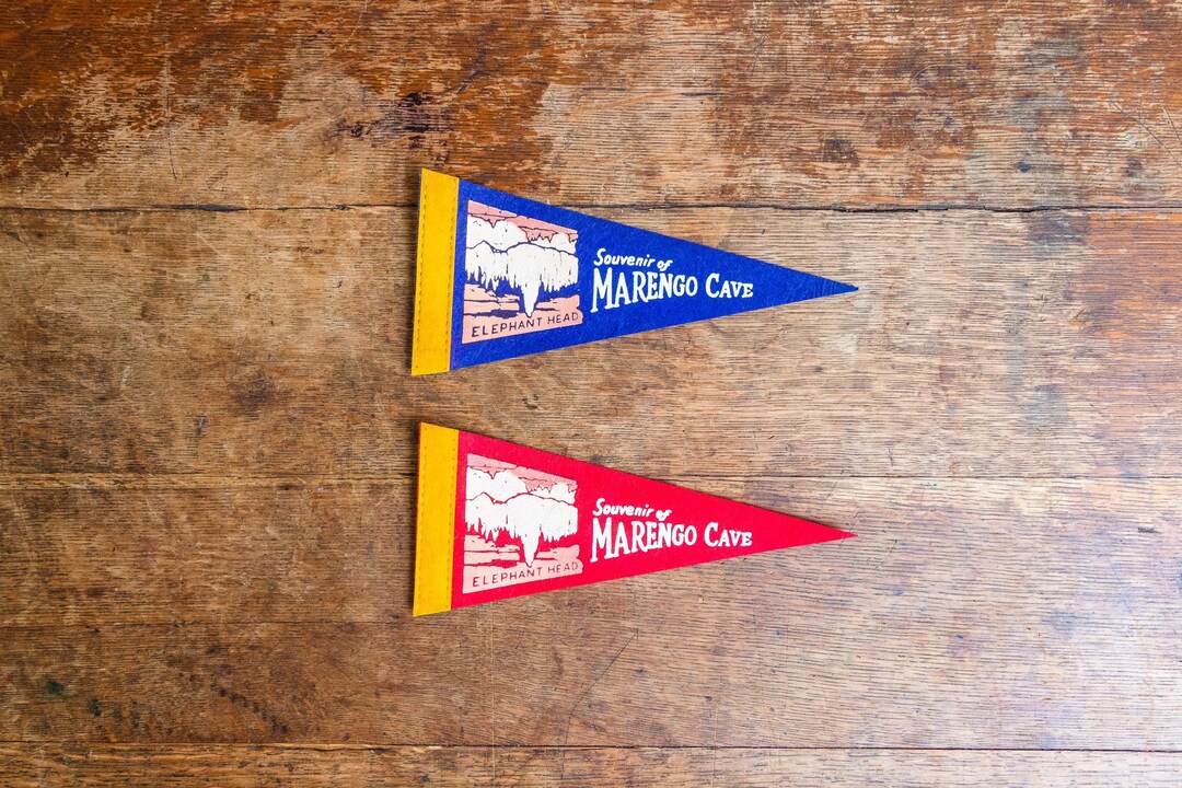 Marengo Cave Indiana Felt Pennant Vintage MCM Wall Decor Etsy