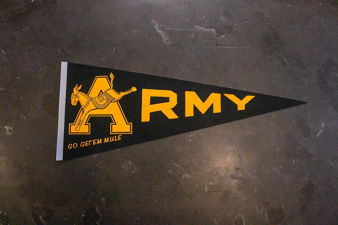 West Point Army Mule Mascot Vintage Black Felt Sports Pennant Etsy