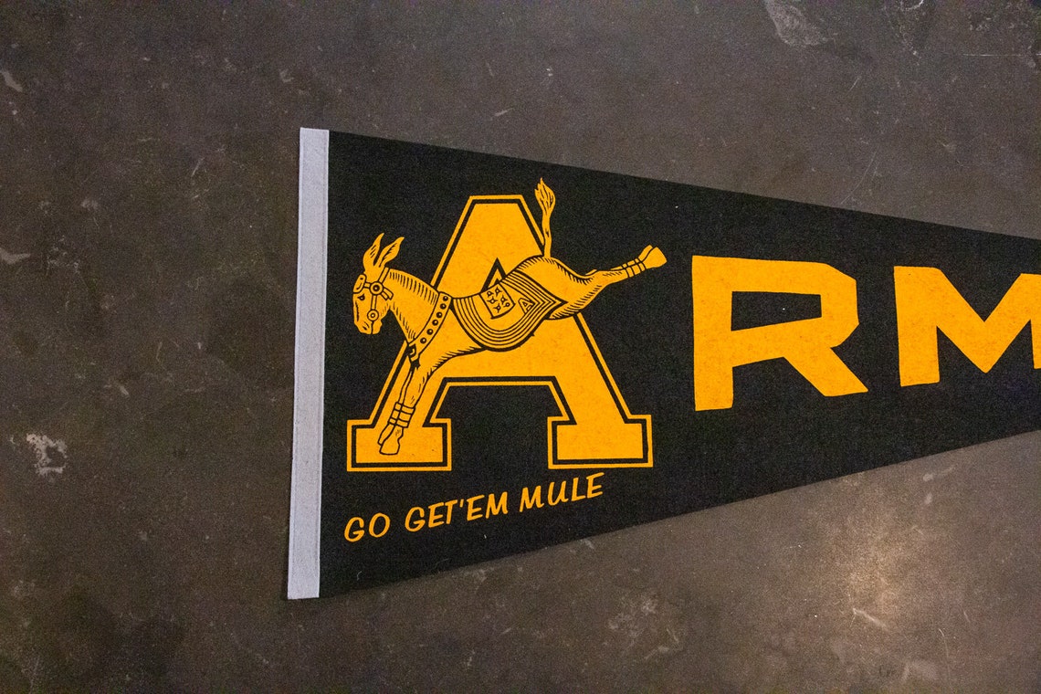 West Point Army Mule Mascot Vintage Black Felt Sports Pennant Etsy