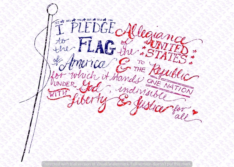 Download Pledge of Allegiance to The Flag svg Quote Quote Overlay | Etsy