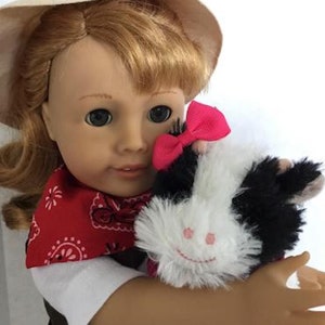 Cow Farm Animal for American Girl 18&quot; Doll Accessories Fit Baby Calf Animal Pet Play SET
