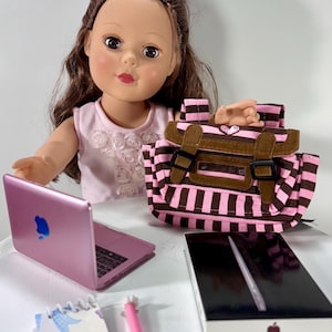 18-inch pop-laptopcomputerset met rugzak – roze notitieboekje, notitieblok, potlood