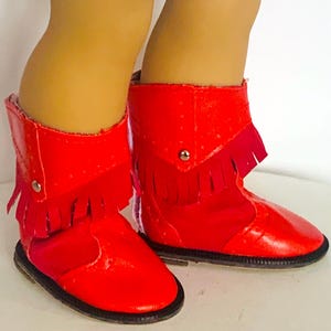 Rote Cowboy-Stiefel für 18-Zoll-Puppenzubehör Fit American Girl