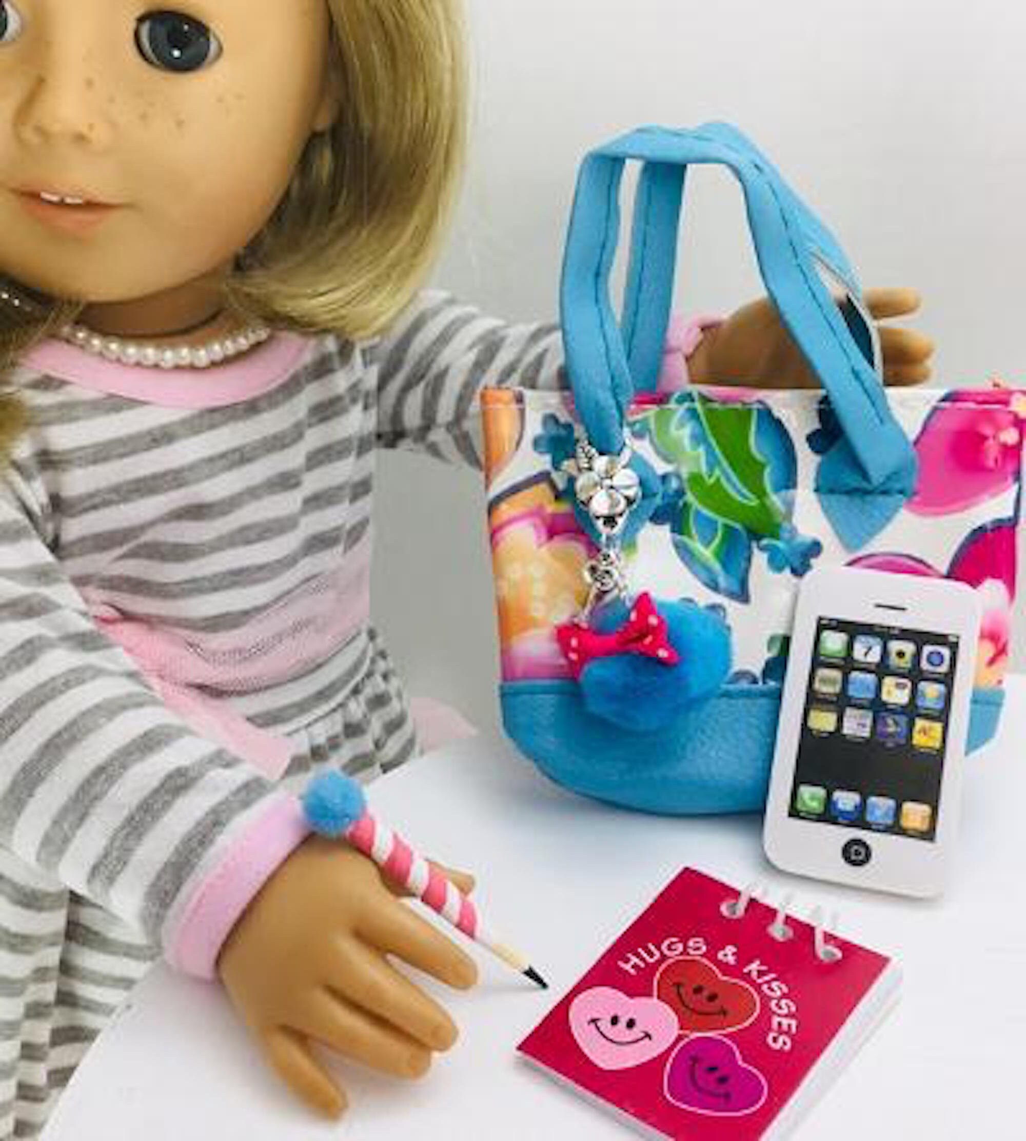 5 Piece Floral Purse and Cell Phone SET for American Girl Doll Etsy