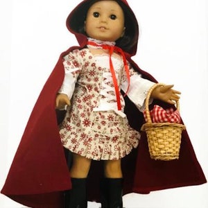Little Red Riding Hood Costume for American Girl Doll 18 inch Accessories Fit Our Generation & My Life - 7 Piece Halloween SET