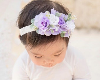 Toddler Flower Crown Boho Newborn Flower Crown Tieback Flower Crown First Birthday Crown Baby Flower Crown Cake Smash Flower Headband