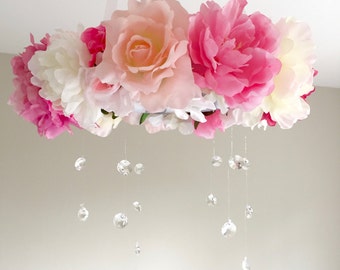 Flower Mobile Floral Mobile Baby Mobile Crib Mobile Flower Baby Baby Flower Mobile Mobile Baby Flower Chandelier Crystal Chandelier