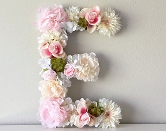 Floral Letter 19" 24" Flower Letter Nursery Letter Light Pink Nursery Decor Wall Letter Wedding Letter Flower Initial Letter Nursery