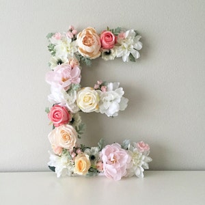 Floral Letter Floral Initial Nursery Letter Flower Letter Nursery Wall Art Baby Gift Shabby Chic Boho Chic Nursery Decor Nursery Art image 1