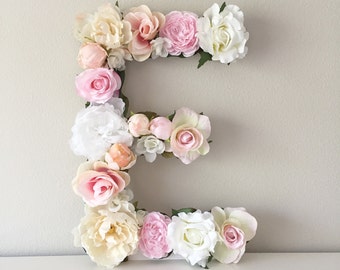 Large Floral Letter Large Flower Letter Floral Monogram Floral Number Shabby Chic Decor Vintage Wedding Girl Nursery Letter 19" 24"