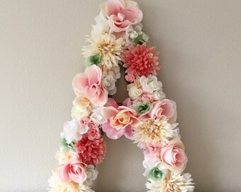 Large Floral Letter Flower Letter Nursery Letter Floral Baby Shower Flower Initial Floral Nursery Decor Baby Gift Prop Wedding Gift