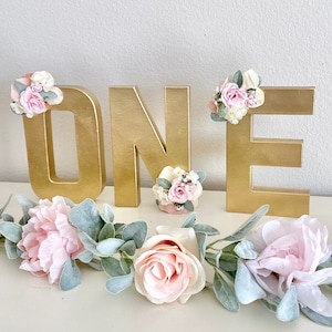 Gold First Birthday Party Table Decoration Rose Gold ONE Centerpiece 1st Birthday Decoration Party Decoration 1st Birthday Girl ONE Sign