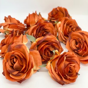 3.5" Burnt Orange Artificial Rose Rust Orange Rose Terracotta Rose Orange Silk Flower Fall Silk Flower Fall Artificial Flower Fall Flower