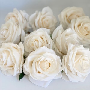 3.5" Artificial Ivory Rose Head Ivory Artificial Flower Head Ivory Wedding Flower Beige Wedding Flower Cream Rose Beige Rose Wedding